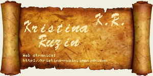 Kristina Ružin vizit kartica